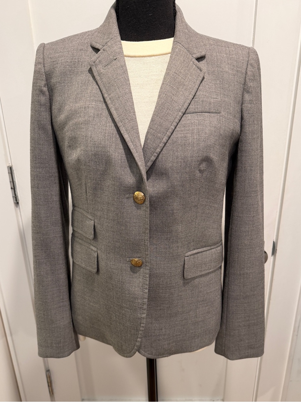J. Crew School Boy Women's Gray Tailored Two-Button Blazer